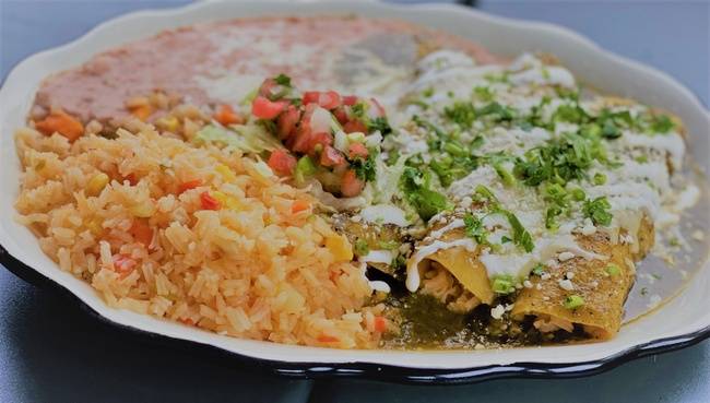 Order Enchiladas Verdes food online from Tacos & Tequilas Mexican Grill store, Atlanta on bringmethat.com