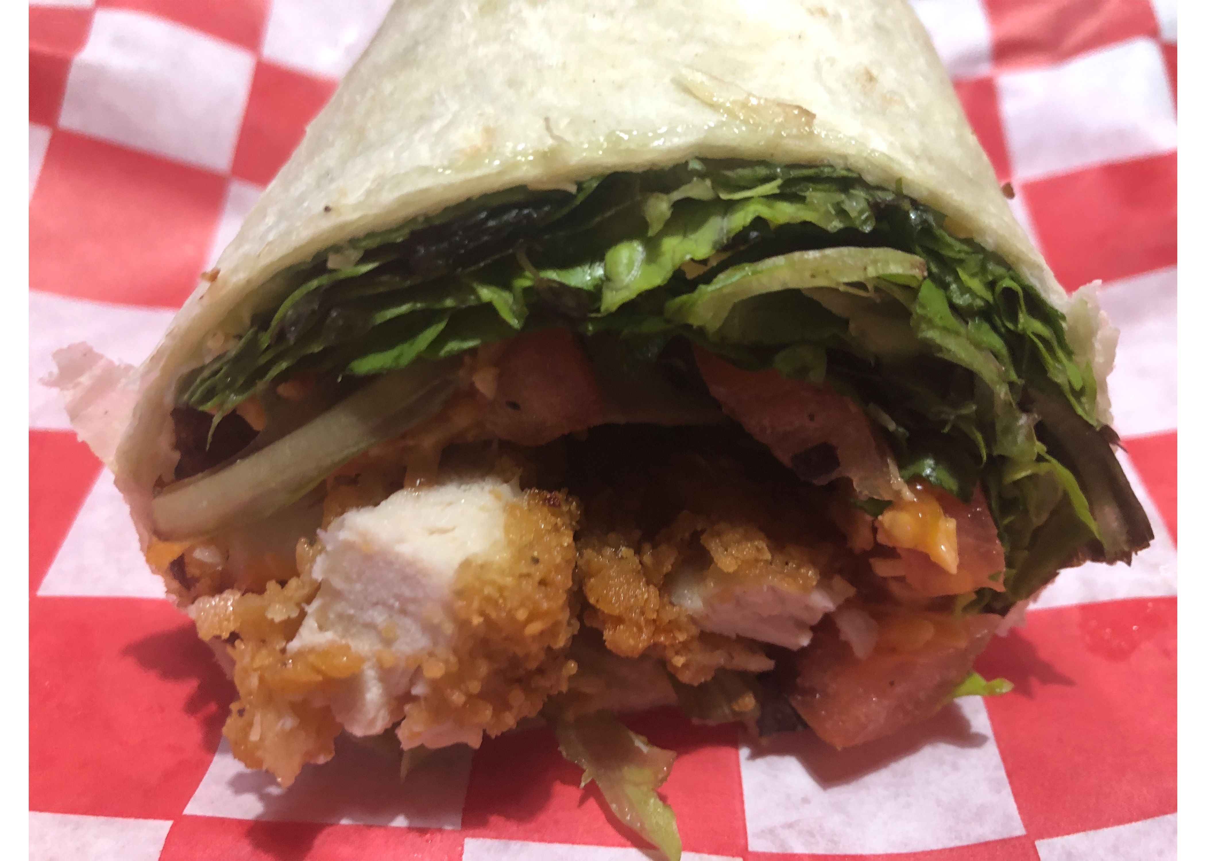 Order Fried Chicken Wrap food online from Gurty Burgers & Deli store, Newton on bringmethat.com
