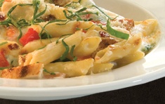 Order Chicken Bacon Alfredo Pasta  food online from Round Table Pizza store, Laguna Niguel on bringmethat.com