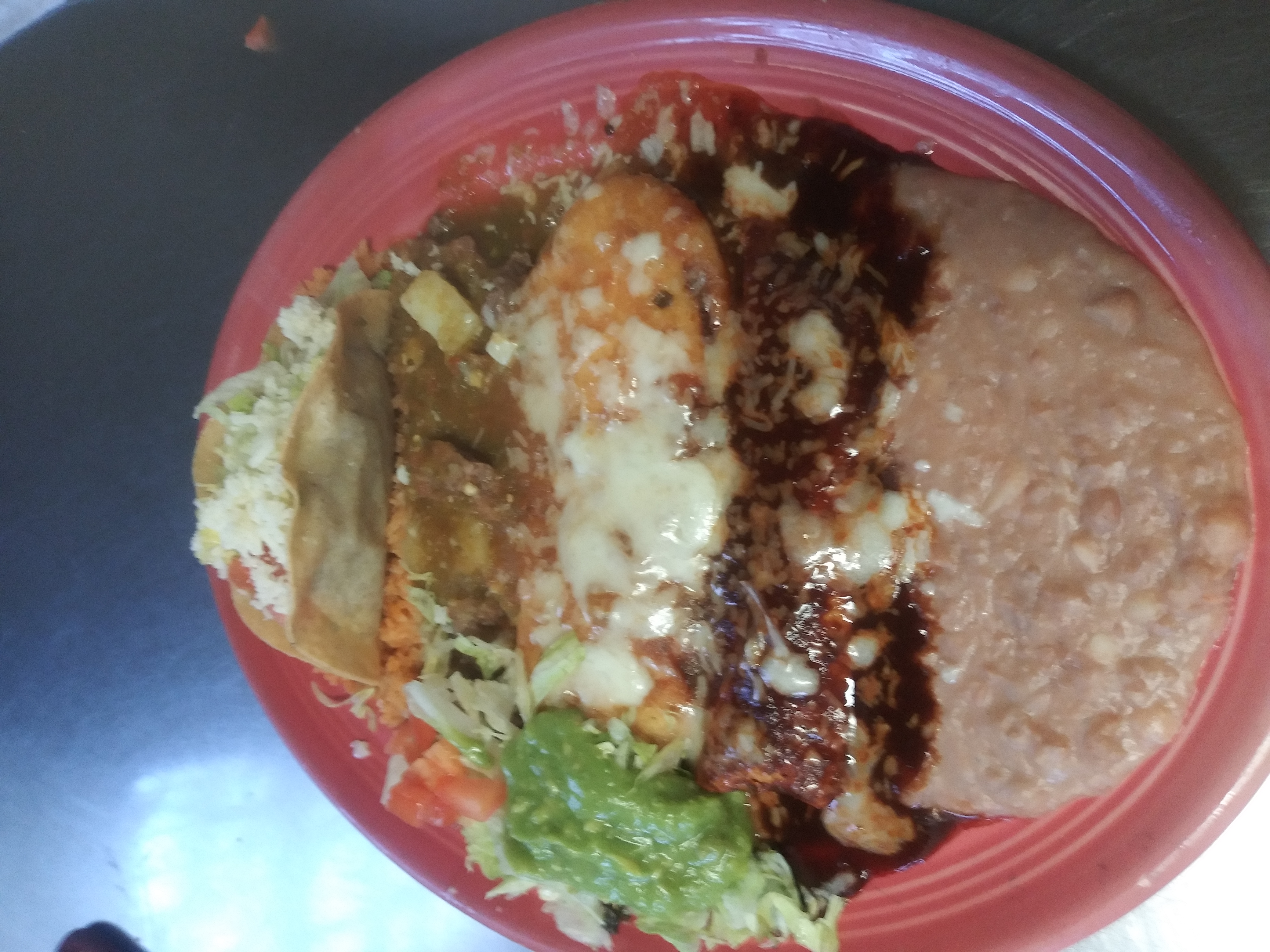 Order 3. 1 Cheese Enchilada, 1 Taco, 1 Cheese Chile Relleno, Chili con Carne food online from G and R Restaurant store, El Paso on bringmethat.com