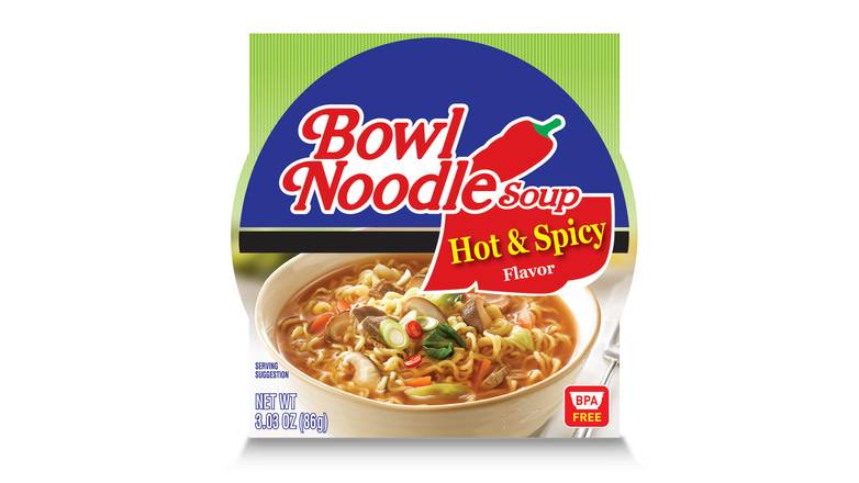 Order Nong Shim Hot And Spicy Bowl Noodle Soup food online from Trumbull Mobil store, Trumbull on bringmethat.com