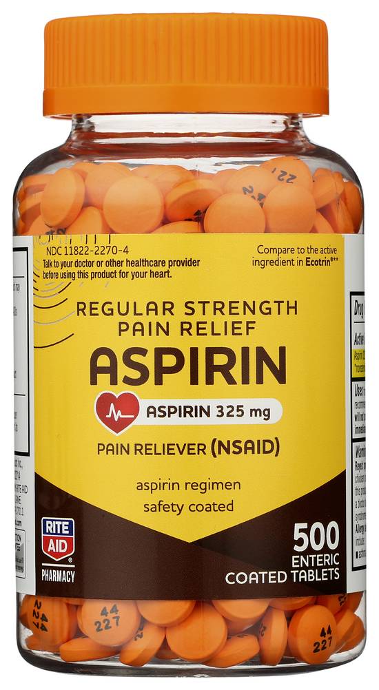 Order Rite Aid Pain Relief Aspirin (500 ct) food online from Rite Aid store, Willard on bringmethat.com