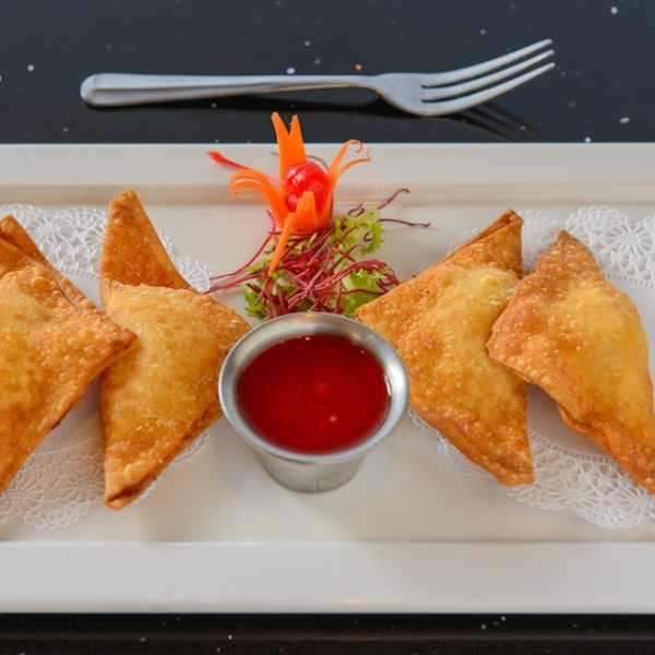 Order 4 Piece King Crab Rangoon food online from Shinto Japanese Steakhouse & Sushi Bar store, Naperville on bringmethat.com