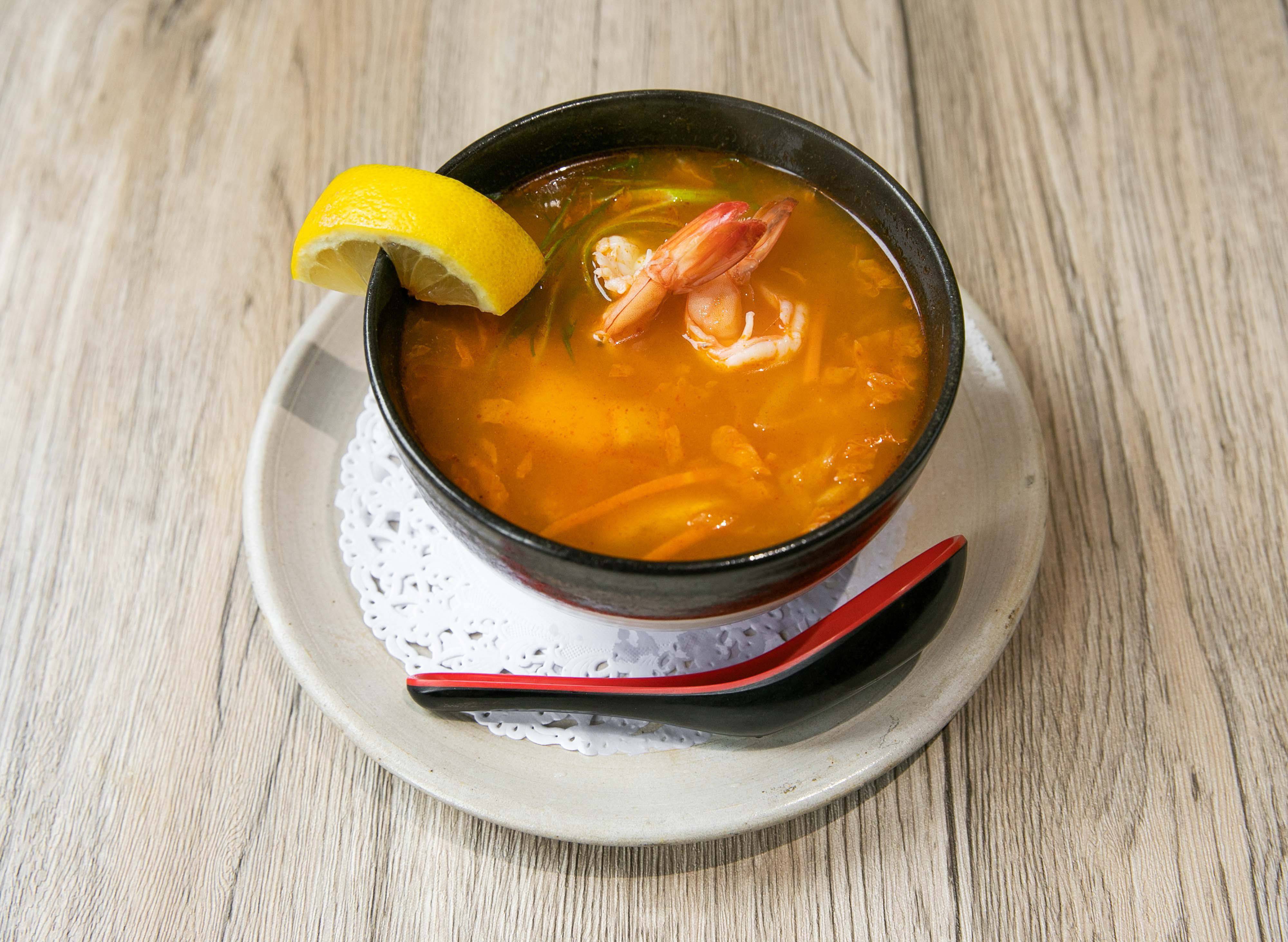 Order Spicy Seafood Soup food online from Aji Sushi store, New York on bringmethat.com