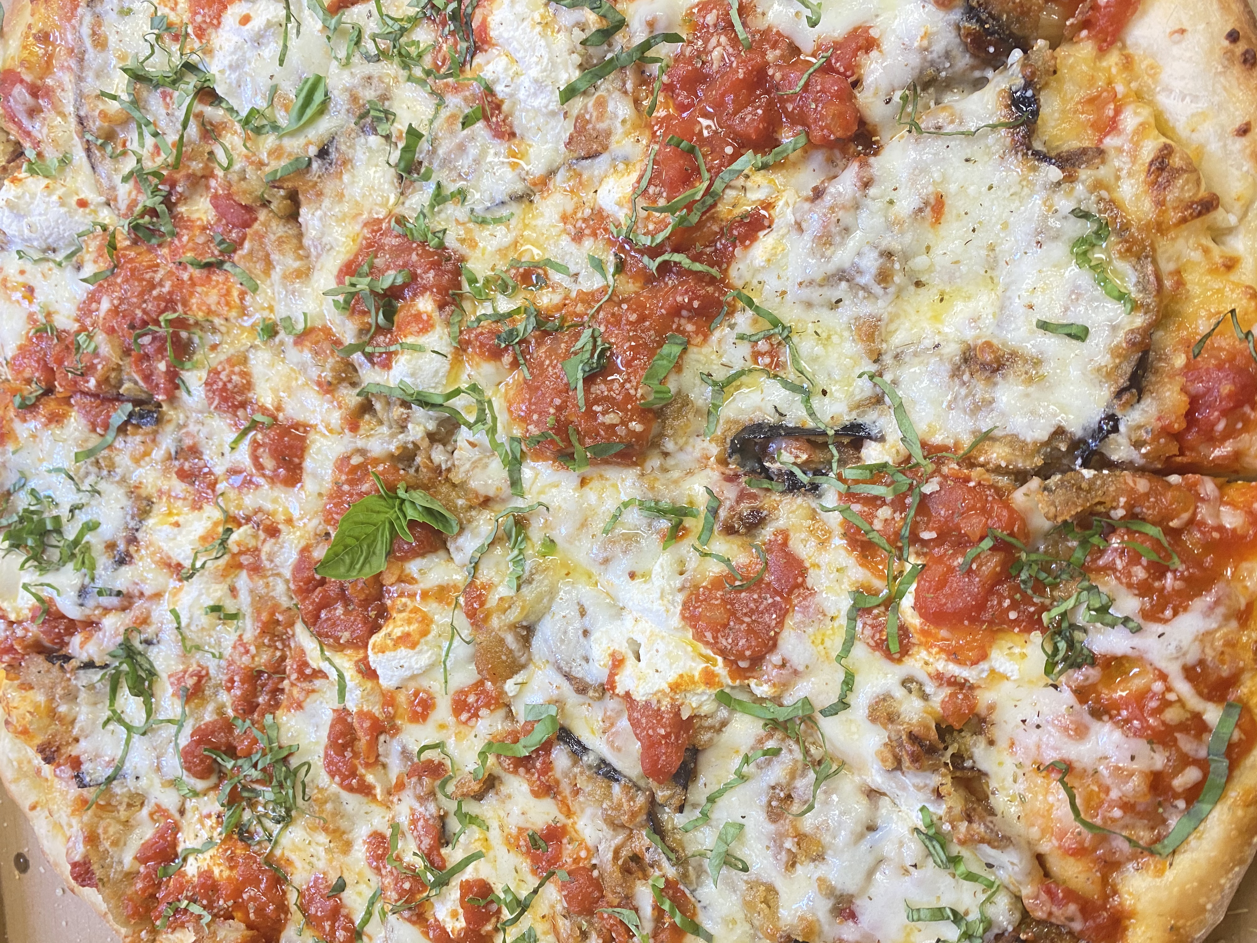 Order Eggplant Parmesan Pizza food online from Tuscan Pizza Crust store, Buffalo on bringmethat.com