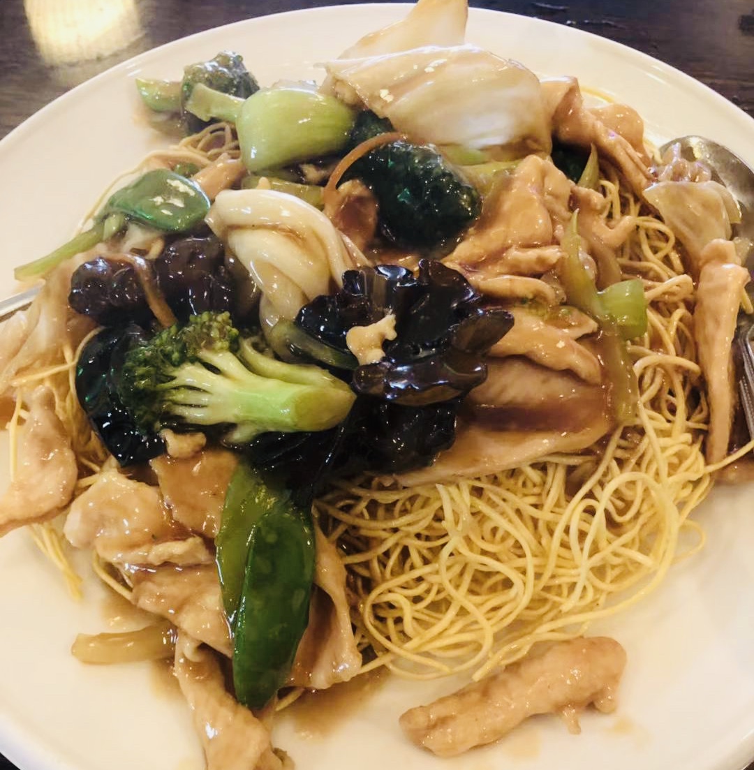 Order Pan Fried Noodle with Chicken, Pork or Vegetables food online from The Bund store, Forest Hills on bringmethat.com