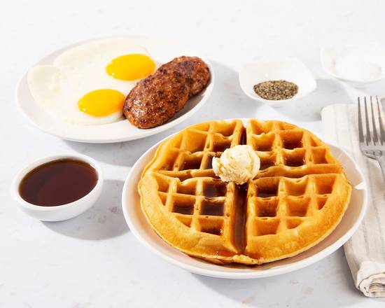 Order Waffle Combo food online from Yolko Breakfast Cafe store, Little Rock on bringmethat.com