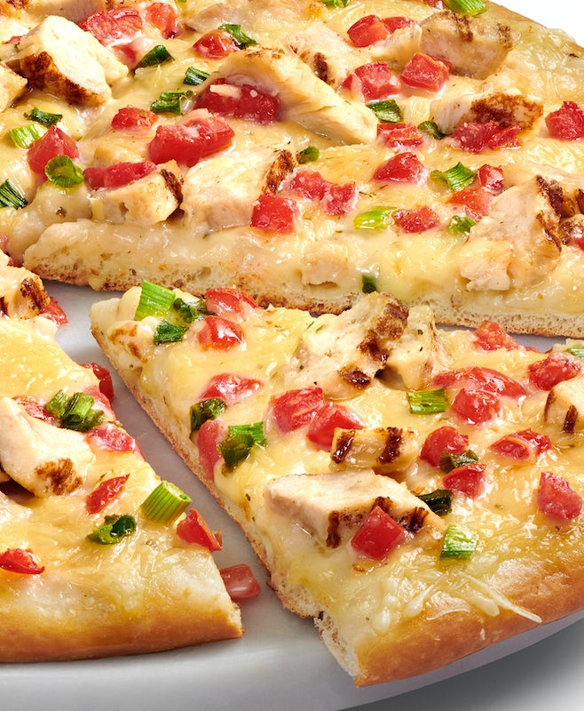 Order Dairy-Free Cheese Chicken Garlic - Baking Required food online from Papa Murphy Pizza store, Cedar Rapids on bringmethat.com