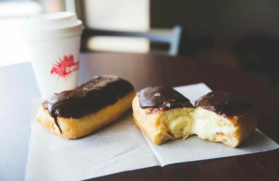 Order Bavarian Cream Filled Donut food online from Tasty Donuts store, Canton on bringmethat.com