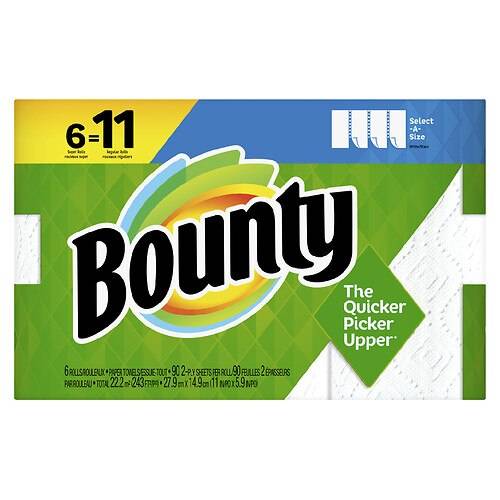 Order Bounty Select-A-Size Paper Towels - 6.0 ea food online from Walgreens store, Jasper on bringmethat.com