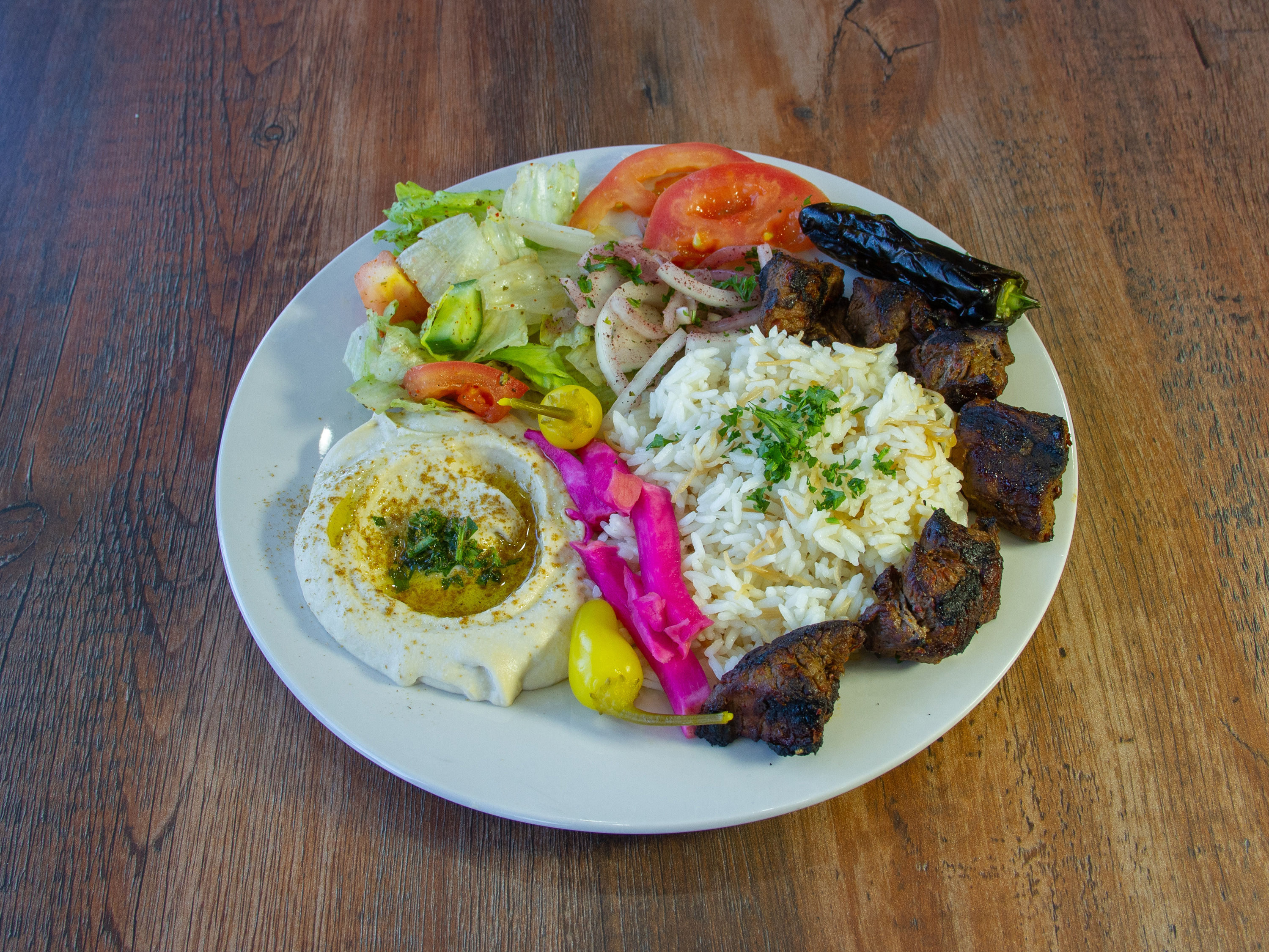 Order Beef Kabab Plate food online from Shawerma Masters store, Pasadena on bringmethat.com