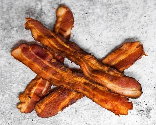 Order Side of Smoked Bacon (4 pieces) food online from All About Breakfast store, Concord on bringmethat.com