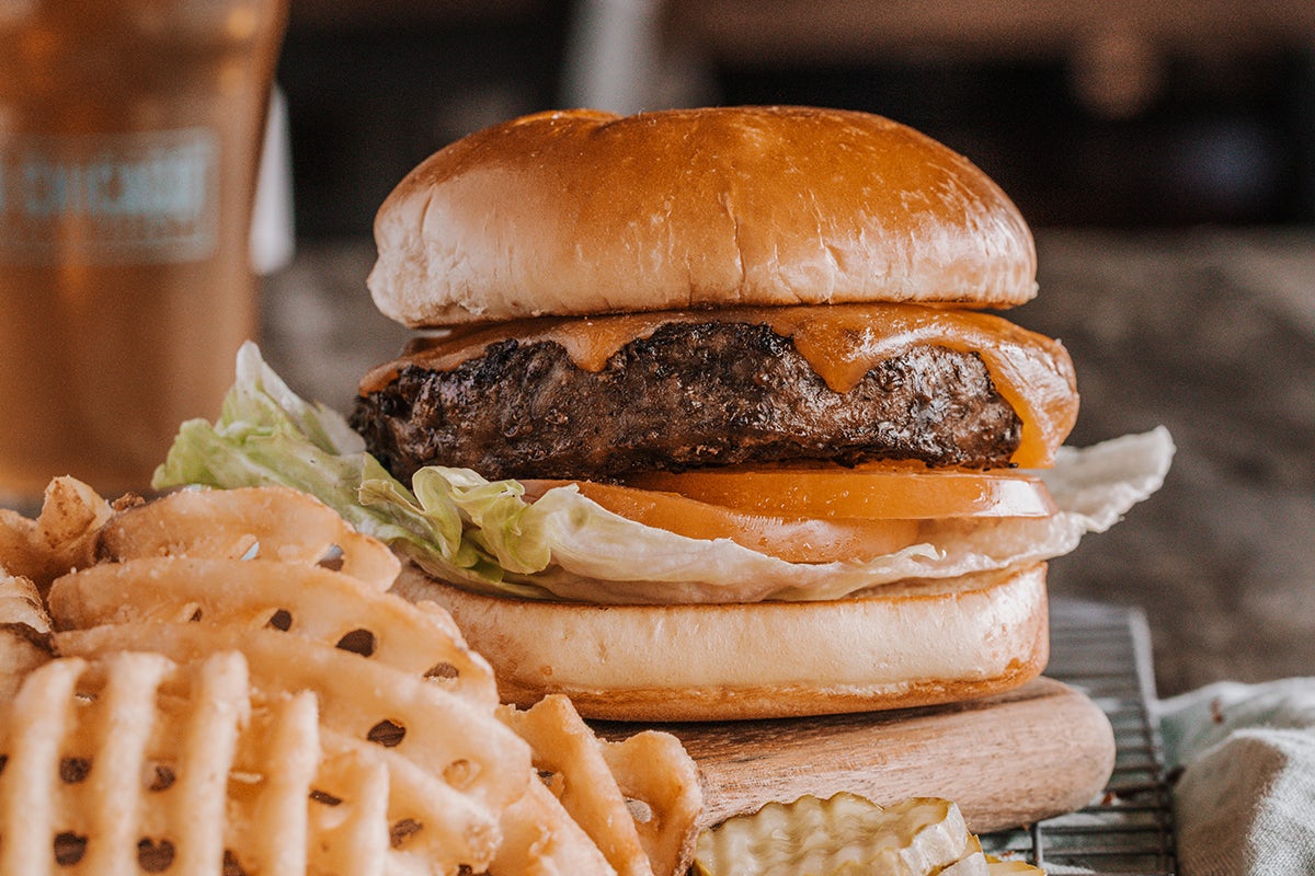 Order CLASSIC CHEDDAR BURGER* food online from Old Chicago Pizza + Taproom store, Waco on bringmethat.com