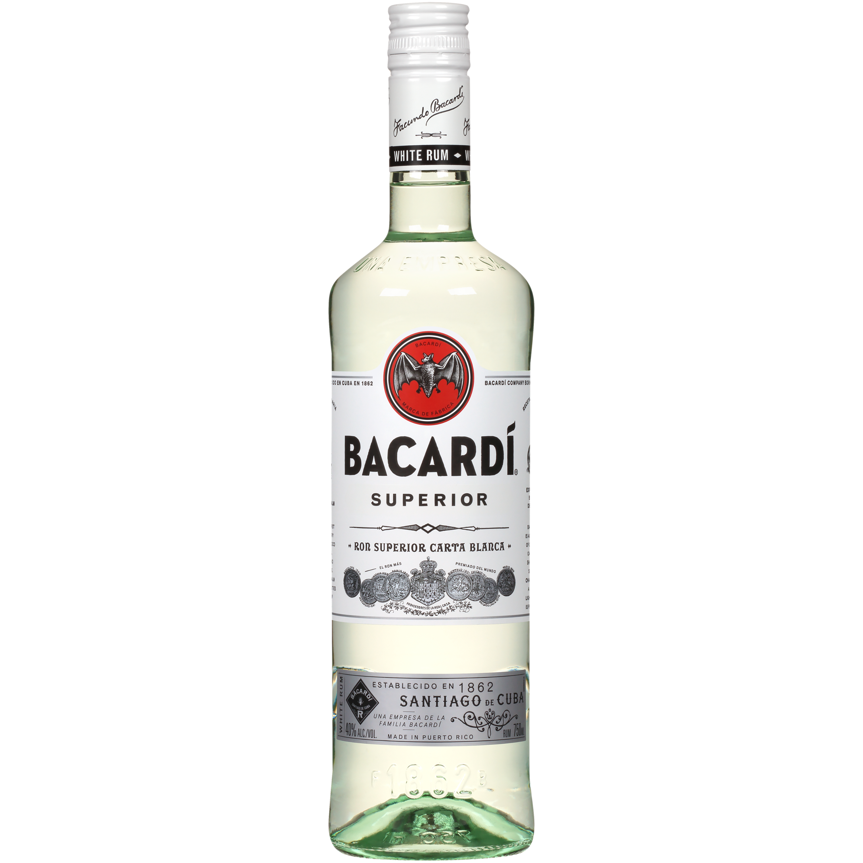 Order Bacardi Superior White Rum 750 ml. food online from Village Wine & Spirits store, Ventura on bringmethat.com