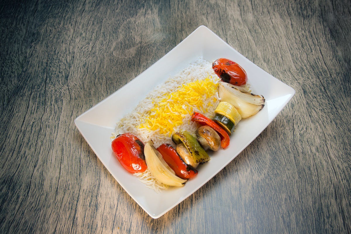 Order Moby's Veggie Kabob food online from Moby Dick House of Kabob store, Fairfax on bringmethat.com