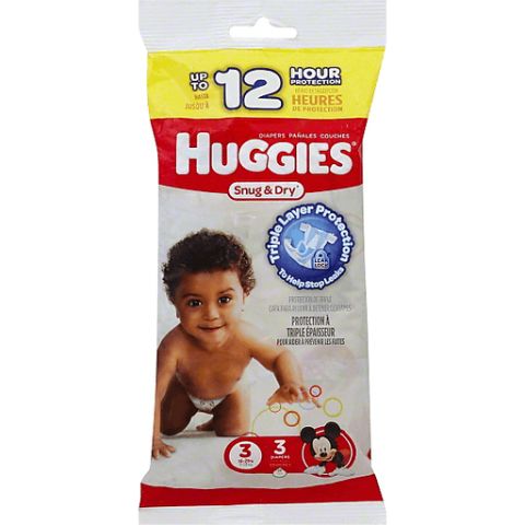 Order Huggies Snug & Dry Diapers 3 3 Count food online from 7-Eleven store, Hagerstown on bringmethat.com