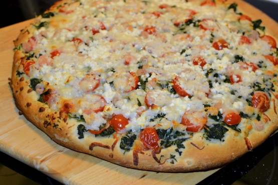Order Spinach and Garlic Pizza food online from Pizza fino store, Houston on bringmethat.com