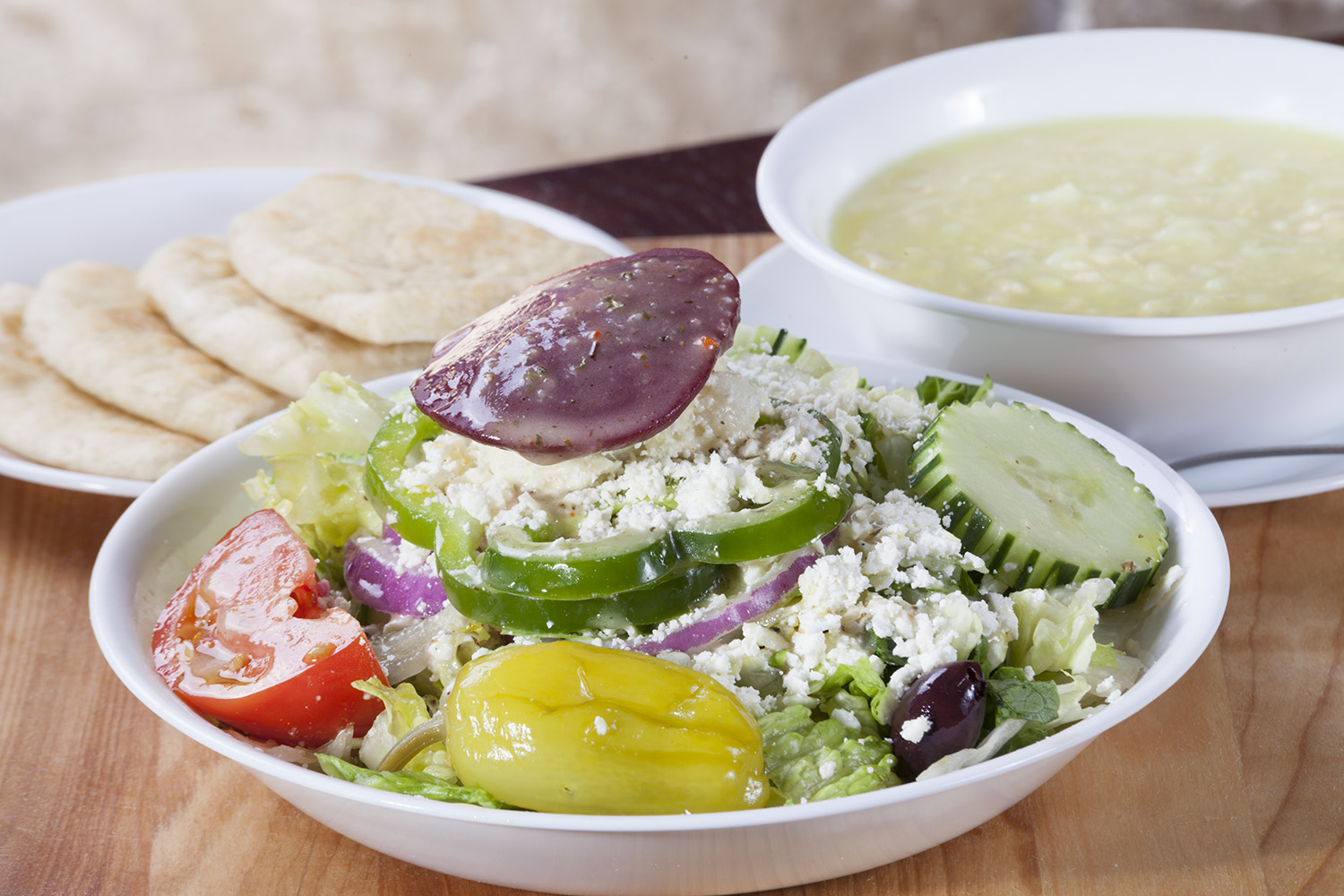 Order Soup and Salad Combo food online from Little Greek Fresh Grill store, Louisville on bringmethat.com