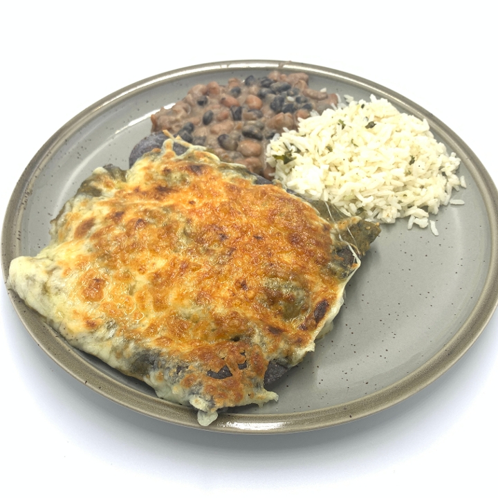 Order CHICKEN AND SPINACH ENCHILADA food online from Lucha Cantina store, Rockford on bringmethat.com