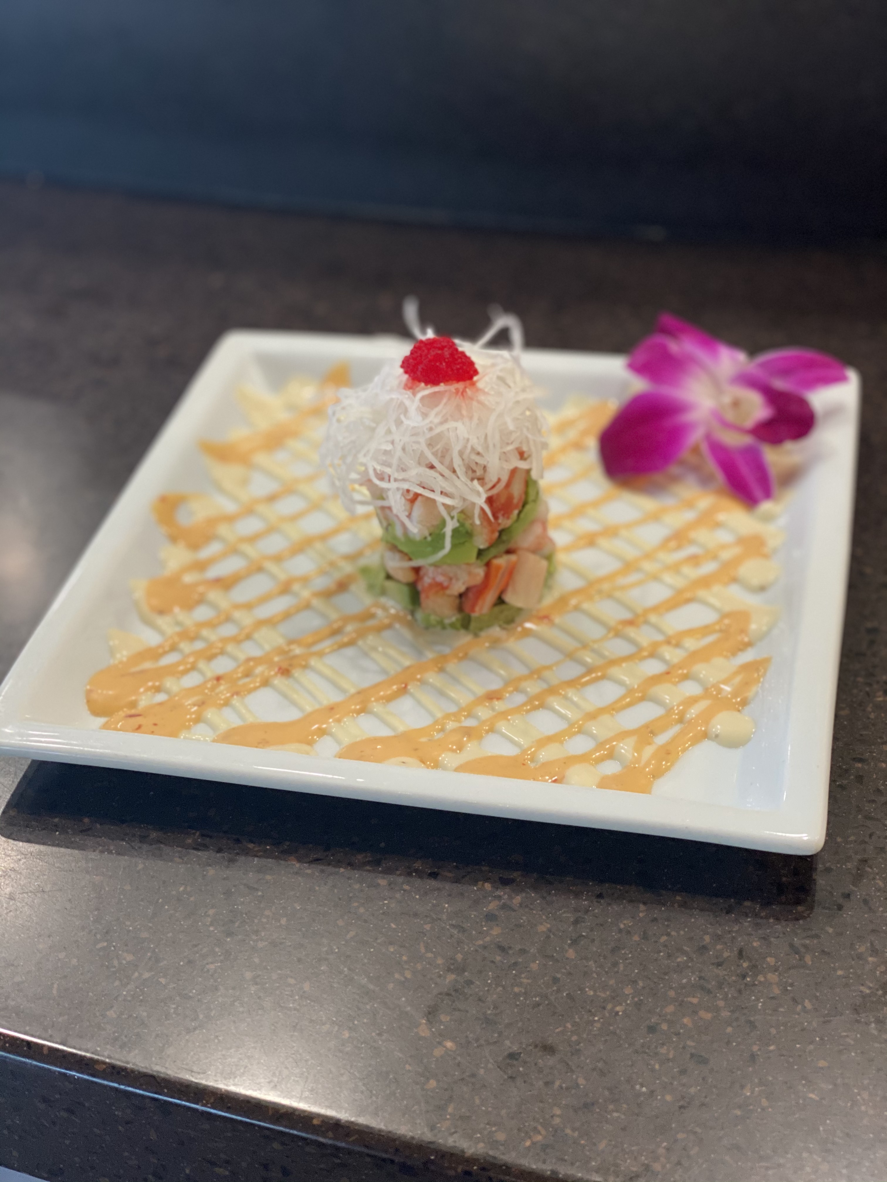 Order Snow Crab Avocado Tower food online from Kanpai Japanese Sushi Bar &amp; Gril store, Santa Monica on bringmethat.com