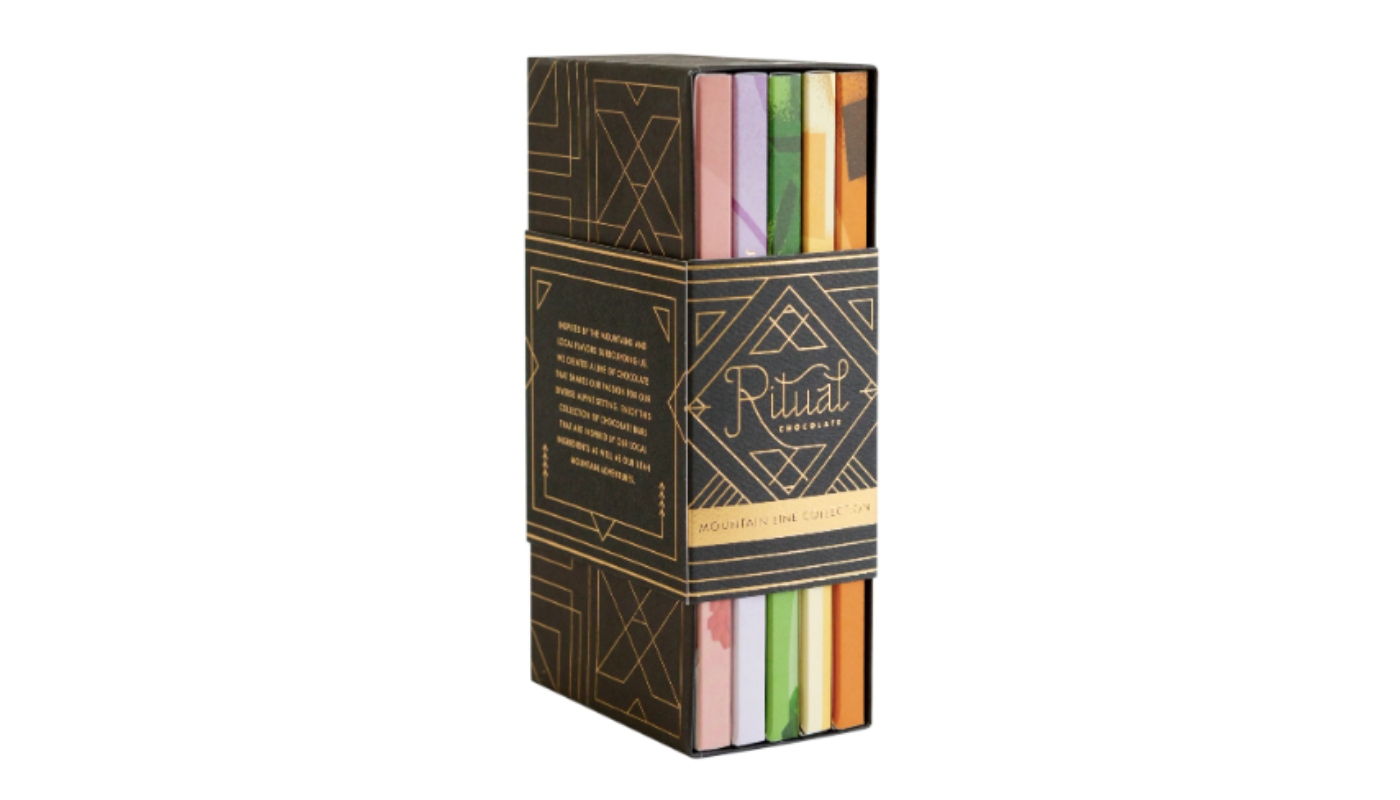 Order Ritual Chocolate Mountain Line Collection (180grs in 3 Bars Case) food online from Fine Chocolate Club store, San Francisco on bringmethat.com