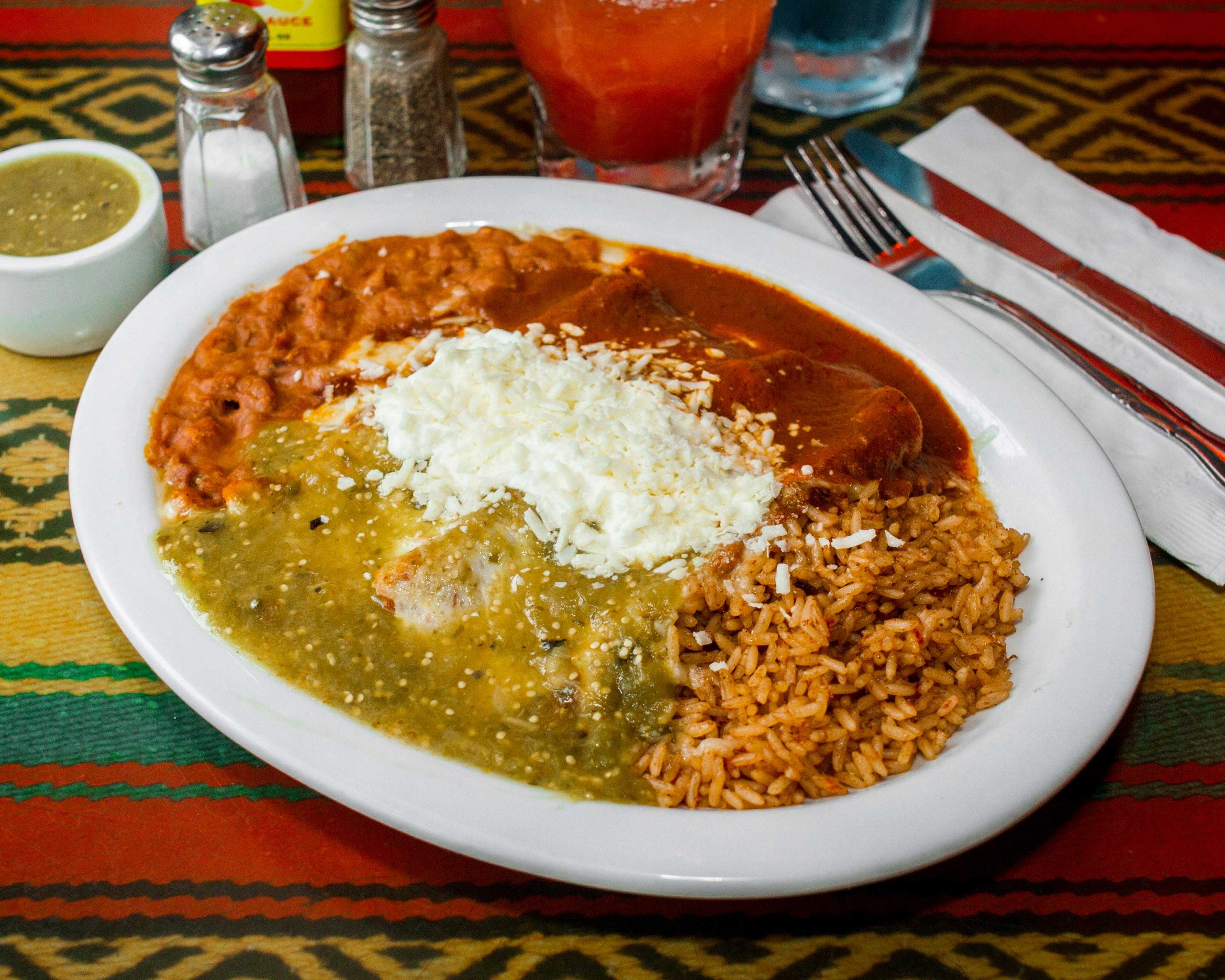 Order 2 Four-Cheese Enchiladas food online from Baby Bo's Cantina store, New York on bringmethat.com