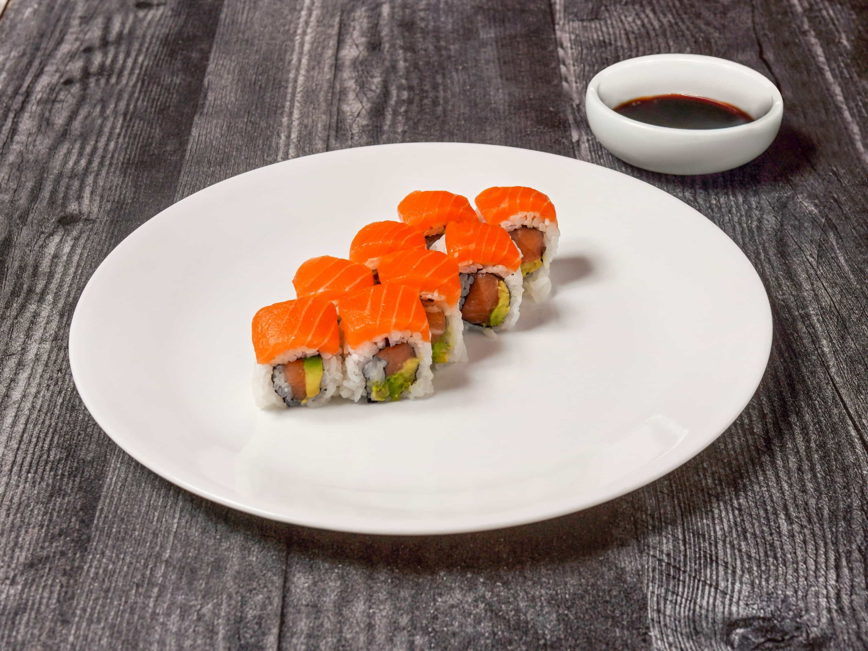 Order Orange Blossom Roll food online from Sushi Express store, Park Ridge on bringmethat.com