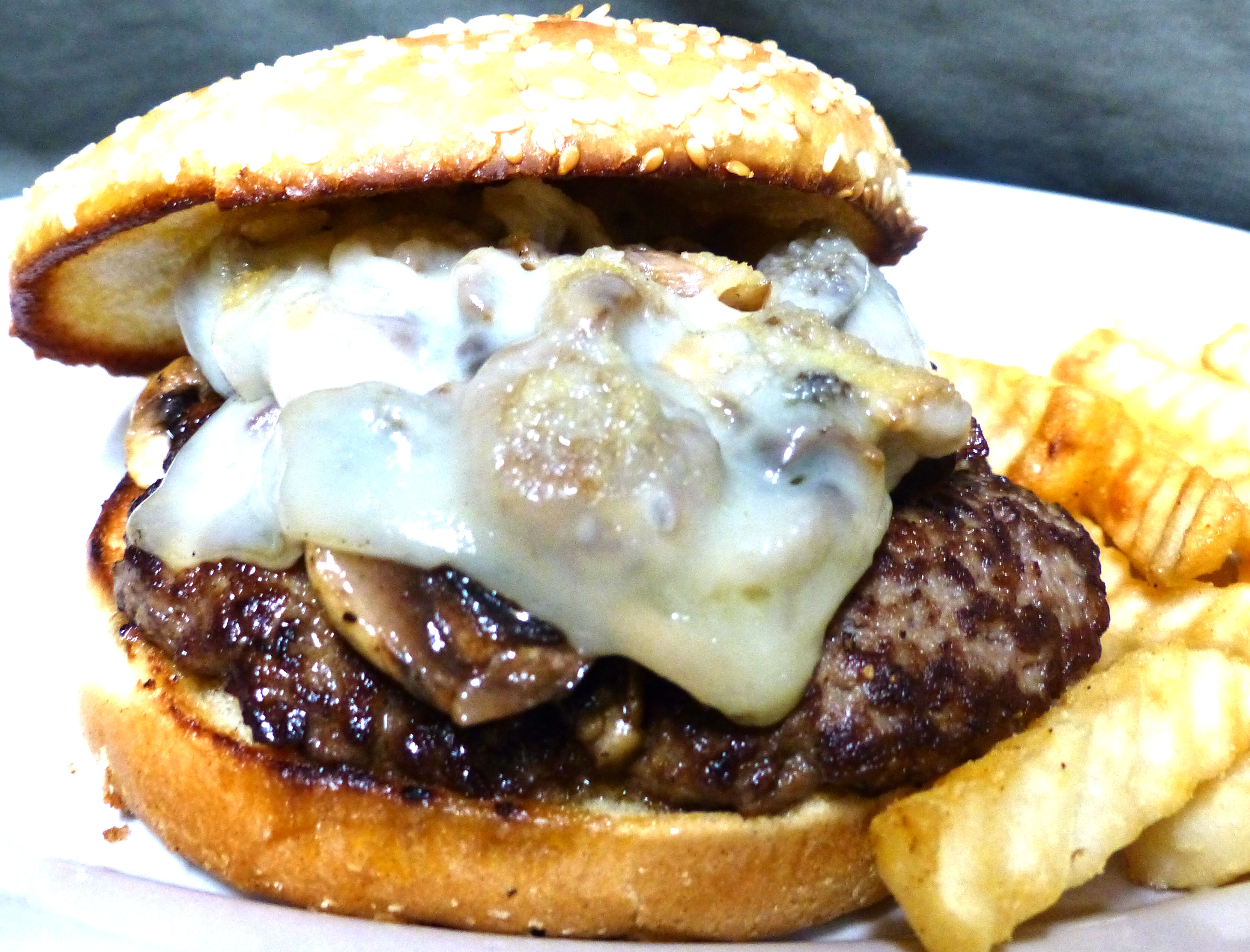 Order Mushroom Swiss Burger food online from Bullfeathers store, Knoxville on bringmethat.com