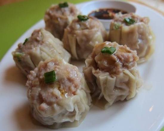 Order Stream Pork Dumplings 5 pcs food online from Satto Thai & Sushi Bar store, Atlanta on bringmethat.com