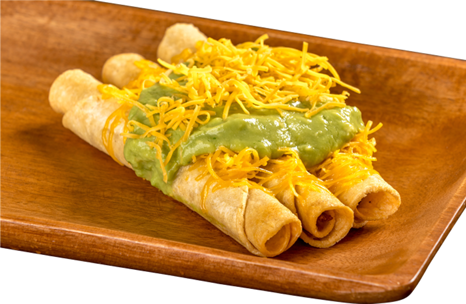 Order 3 Rolled Tacos Cheese with Guacamole food online from Filiberto's Mexican Food store, Tucson on bringmethat.com