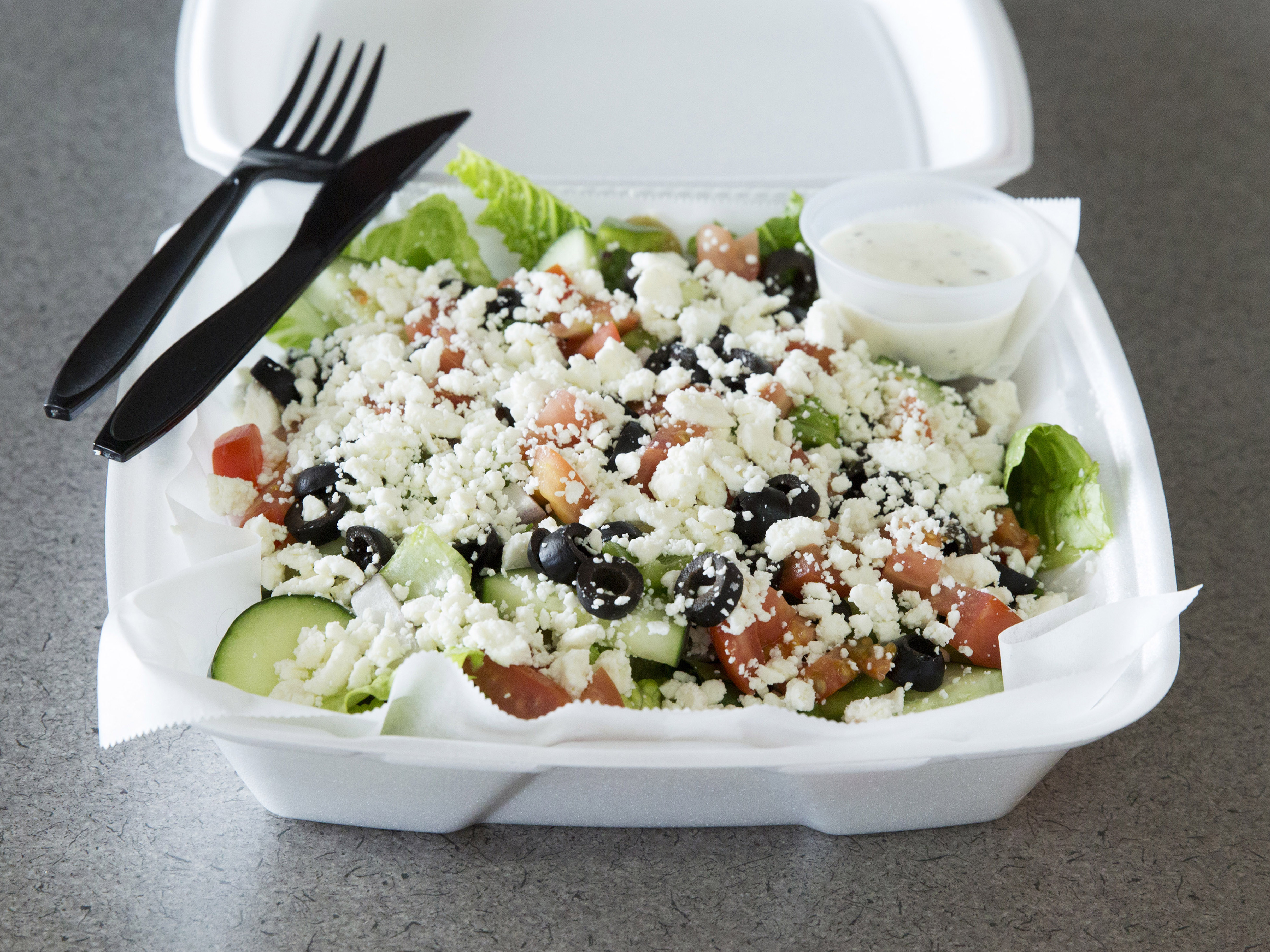 Order Greek Salad with Feta food online from Pudge Bros Pizza store, Denver on bringmethat.com