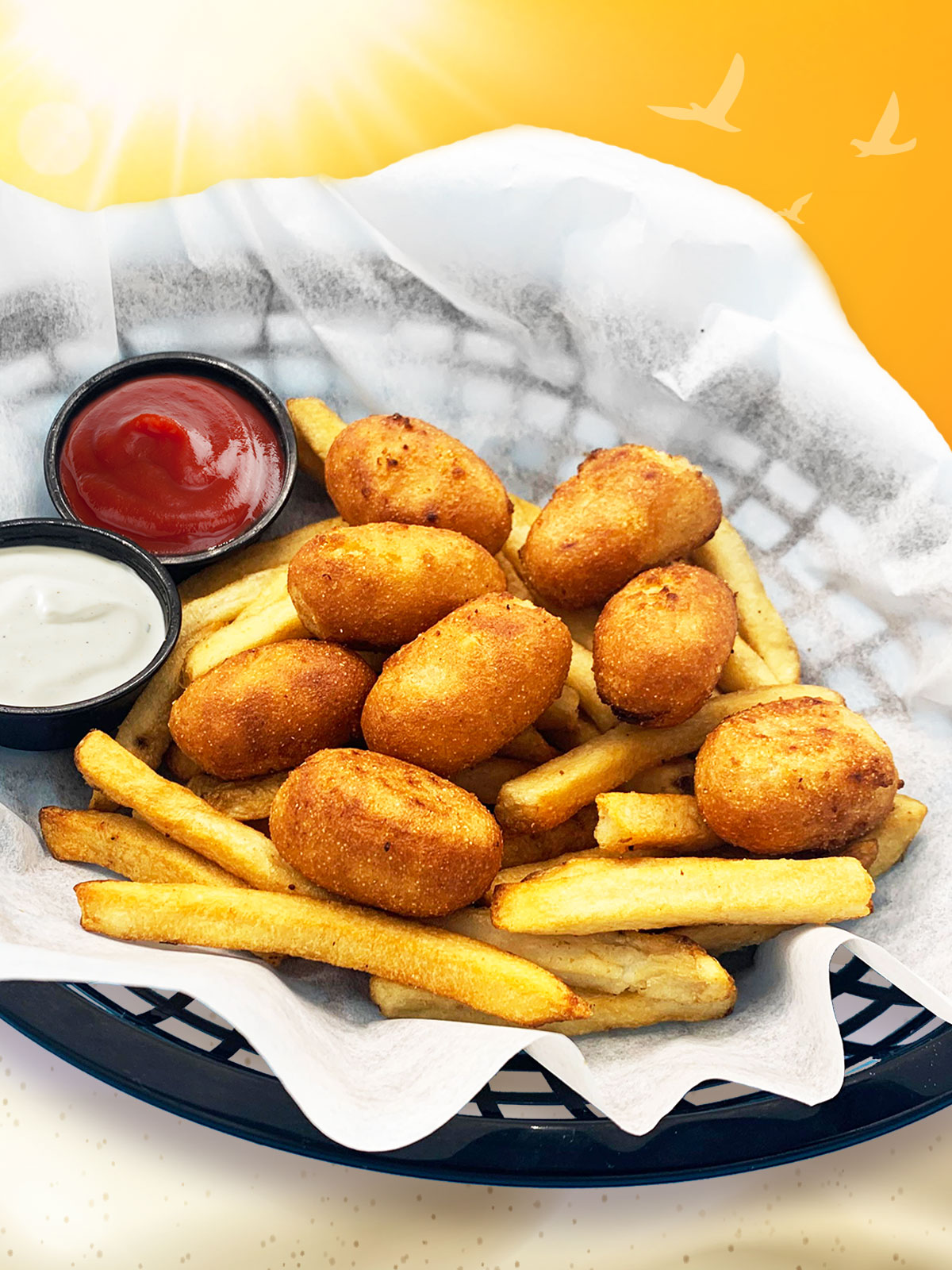 Order Regular Mini Corn Dog Basket food online from Chuck E. Cheeses store, Clarksville on bringmethat.com