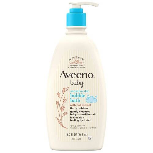 Order Aveeno Baby Sensitive Skin Bubble Bath With Oat Extract - 18.0 fl oz food online from Walgreens store, Englewood on bringmethat.com