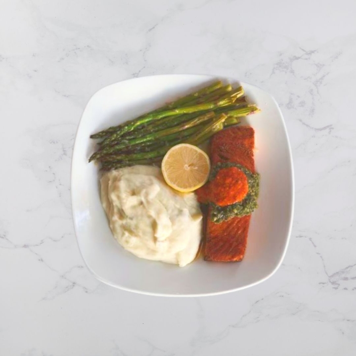 Order Salmon Plate - New! food online from Jack Urban Eats store, Davis on bringmethat.com