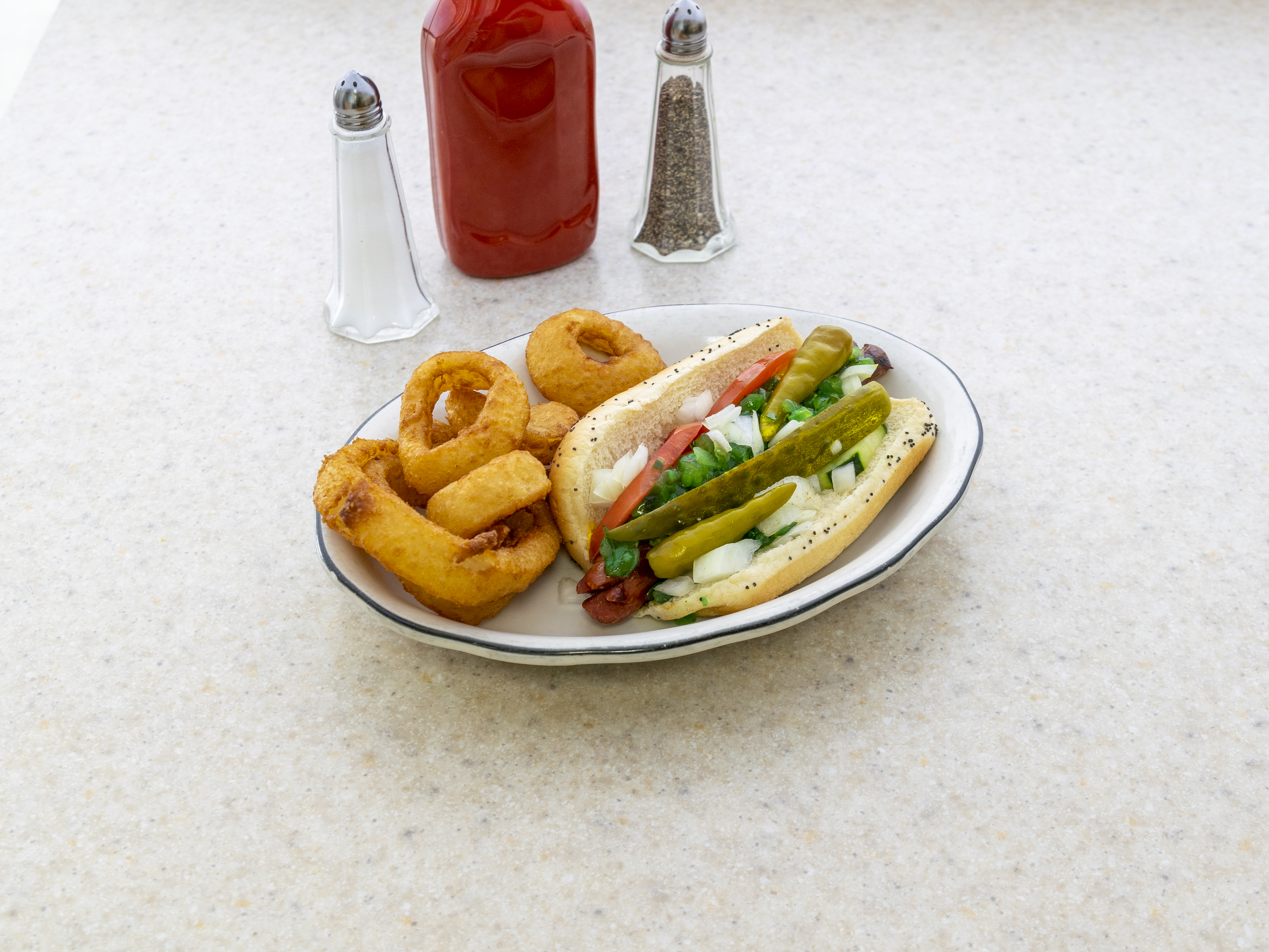 Order Classic Chicago Dog food online from Goodman's Deli and Restaurant store, Berkeley Heights on bringmethat.com
