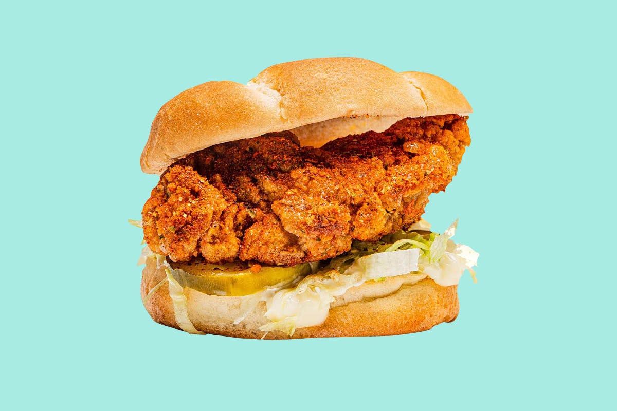 Order Nashville Hot Chicken Tender Sandwich food online from Mrbeast Burger store, Dover on bringmethat.com