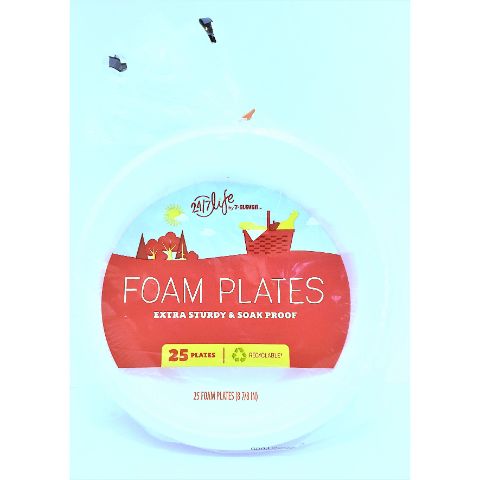 Order 24/7 Life Foam Plates 25ct food online from 7-Eleven store, Biglerville on bringmethat.com
