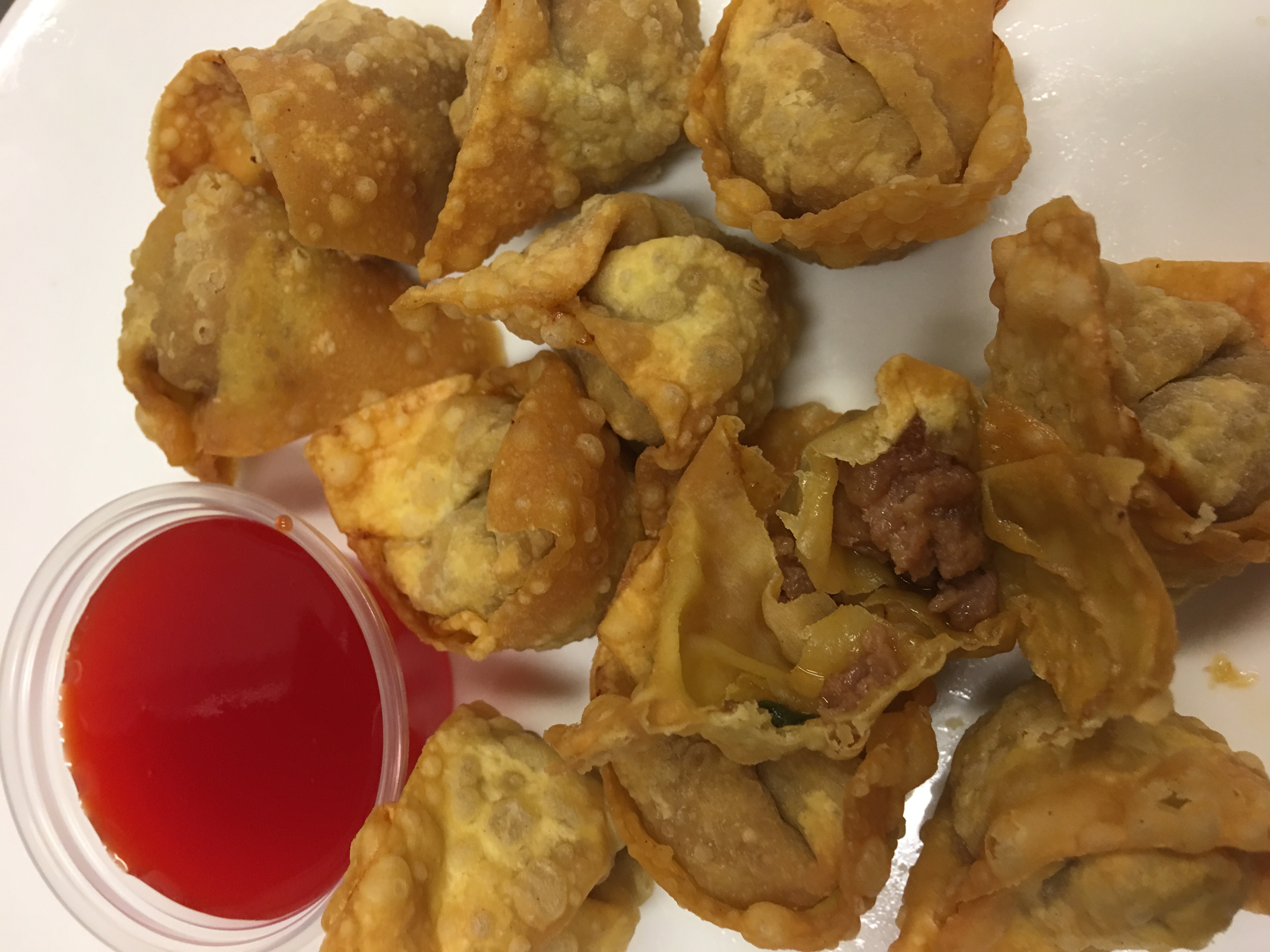Order 13. Fried Meat Wonton (10) food online from China Cafe store, Syracuse on bringmethat.com