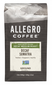 Order Decaf Sumatra (12 oz.) food online from Allegro Coffee Company store, Oklahoma City on bringmethat.com