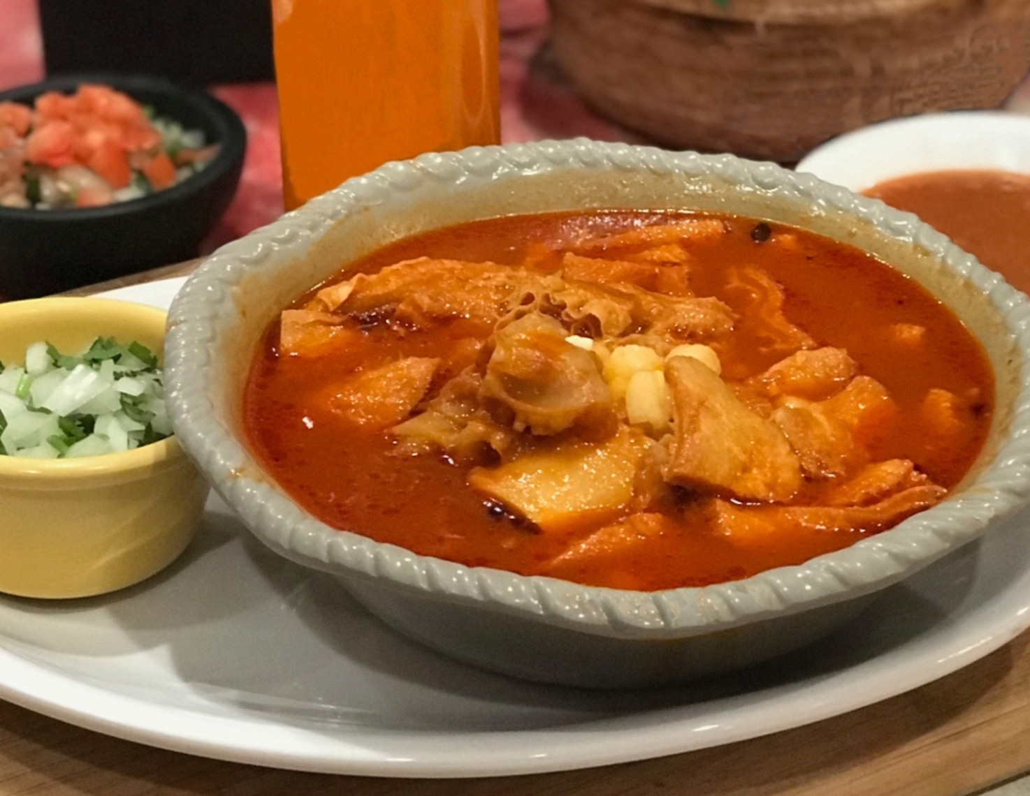 Order large Menudo (Beef Tripe) food online from Fiesta mexicana store, Chicago on bringmethat.com