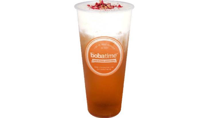 Order Cheese Foam Rose Oolong Tea  food online from Boba Time store, Glendale on bringmethat.com
