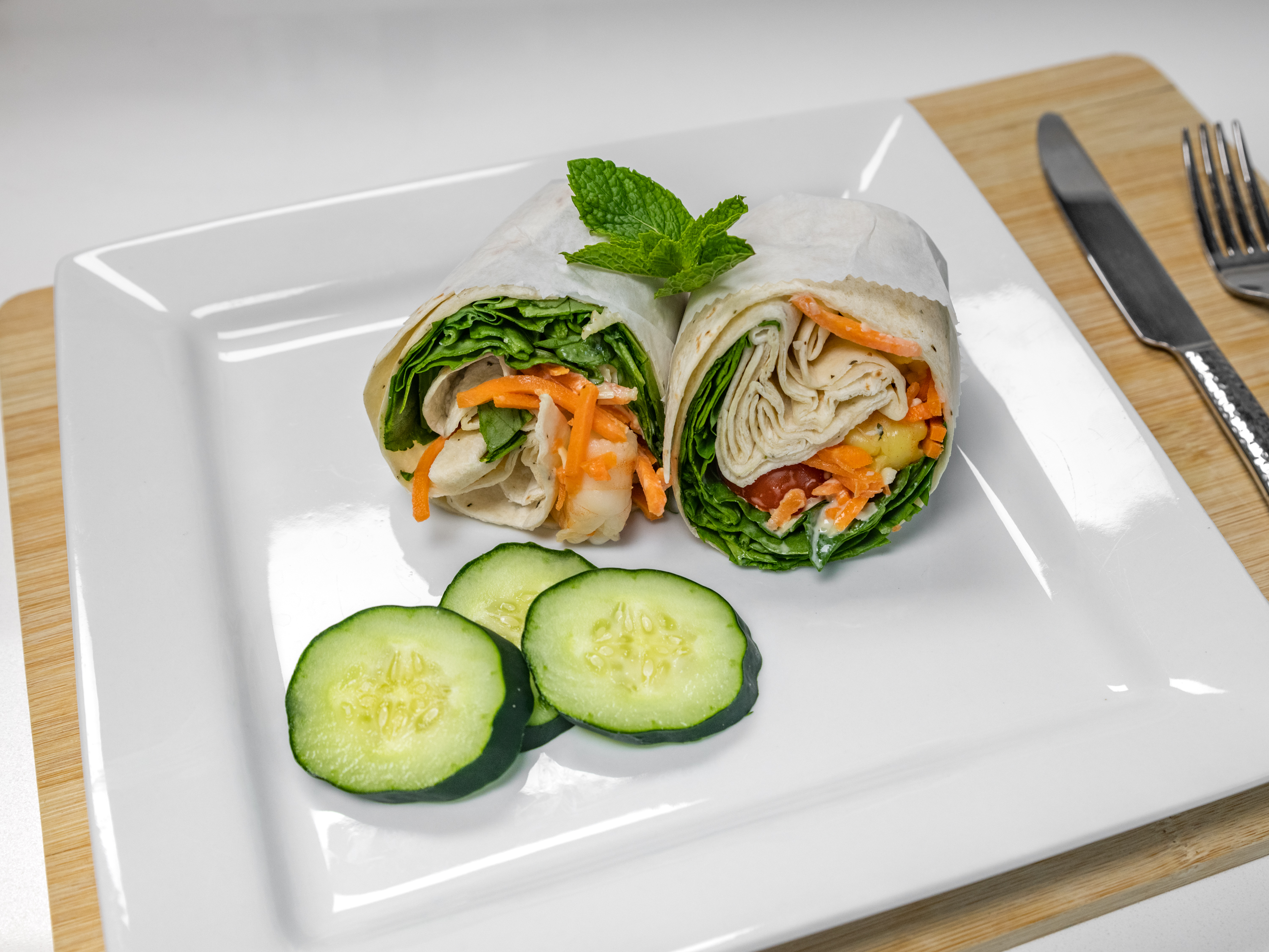 Order Shrimp Caesar Wrap food online from A Spoonful Of Health With Leigh M Café store, Atlanta on bringmethat.com