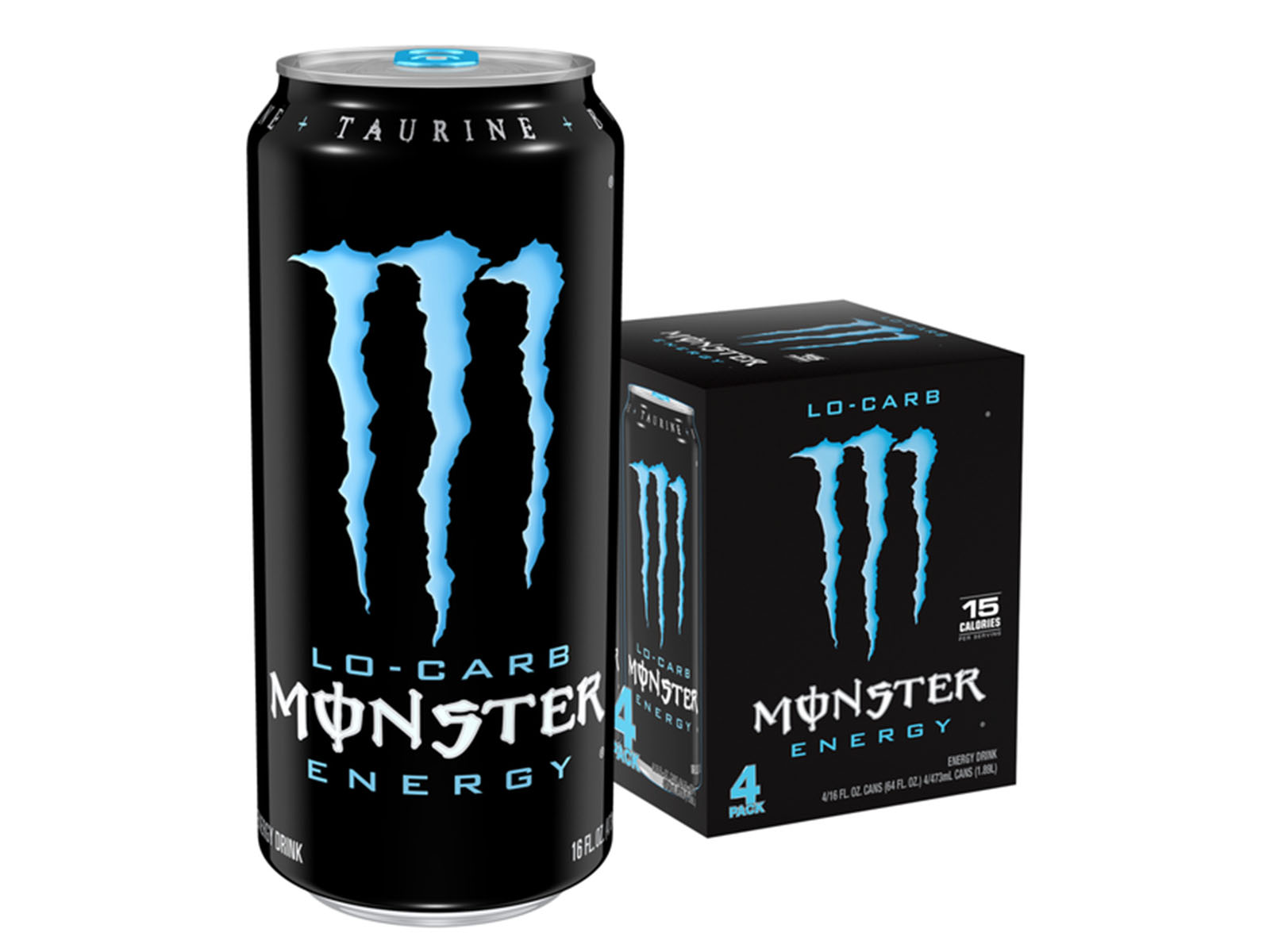 Order Monster Energy Lo-Carb 4-Pack 16 oz. food online from Terrible's store, Las Vegas on bringmethat.com