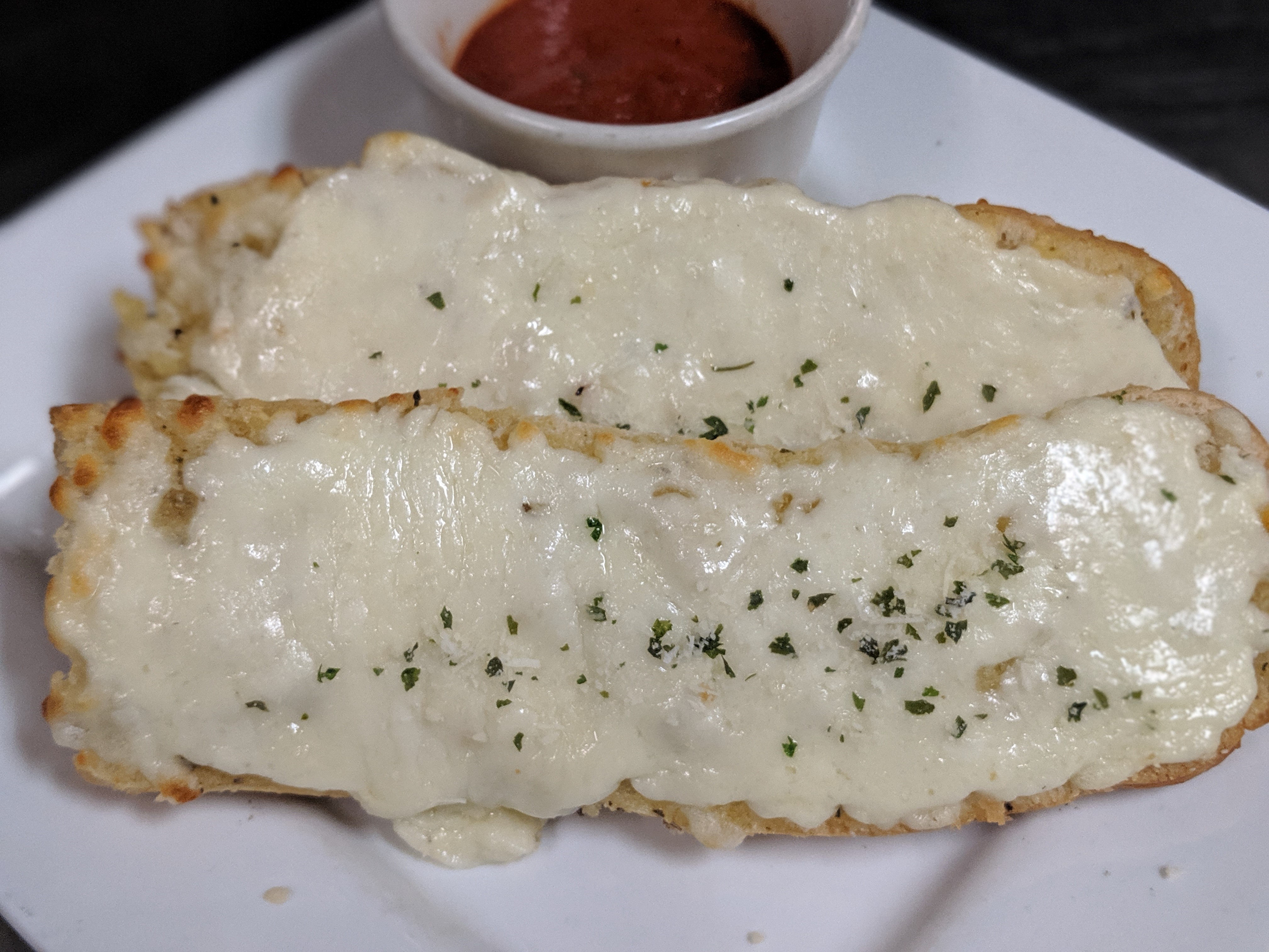 Order Garlic Bread with Cheese with Sauce food online from Sam Ristorante & Pizzeria store, Rockford on bringmethat.com