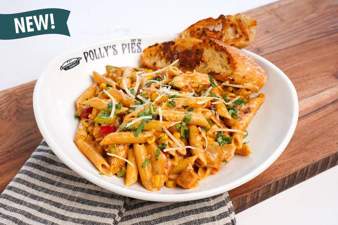 Order Chicken Caliente Pasta food online from Polly'S Pies store, Cerritos on bringmethat.com