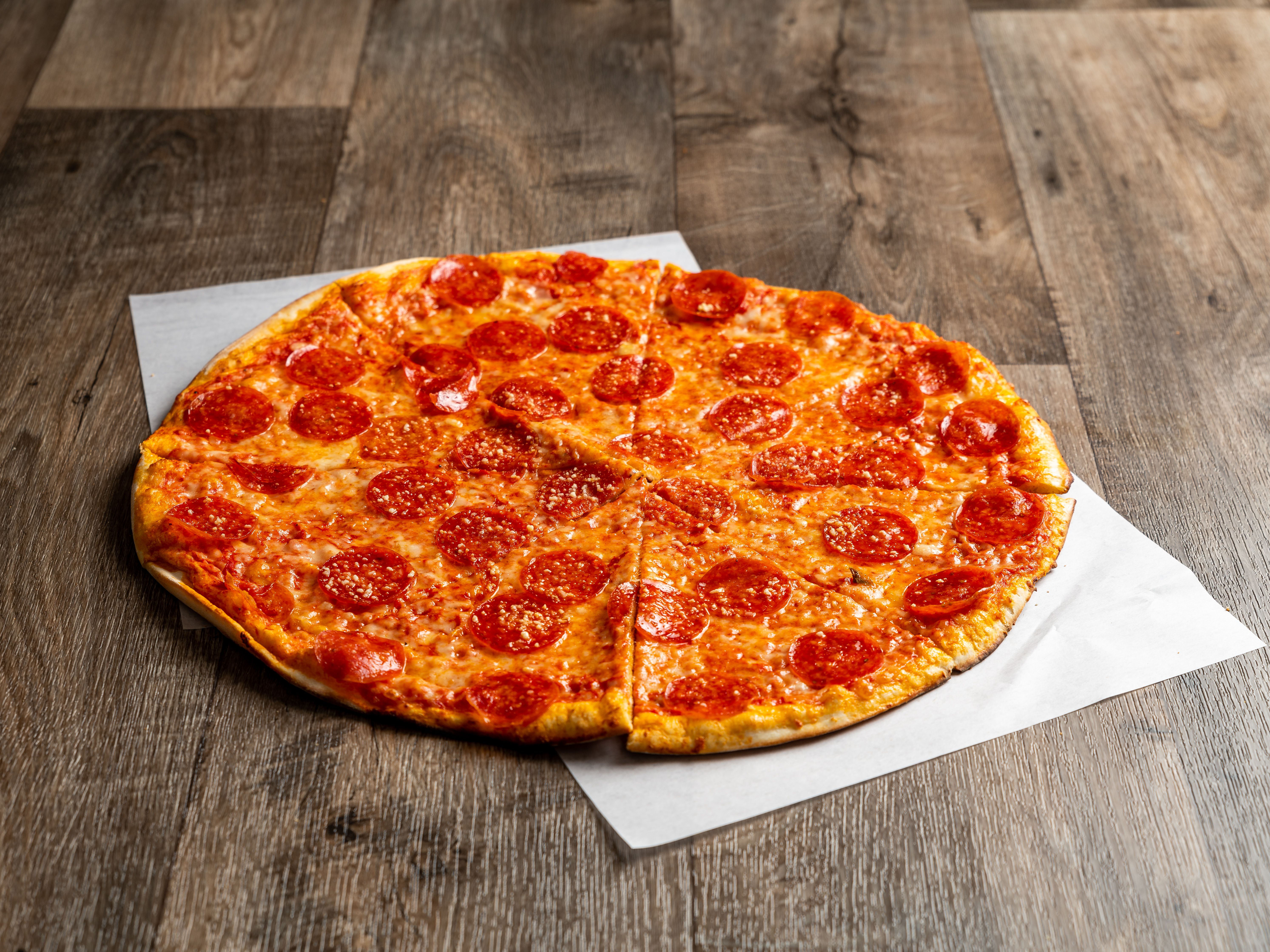 Order Pepperoni Pizza food online from Christian Pizza store, Charlottesville on bringmethat.com