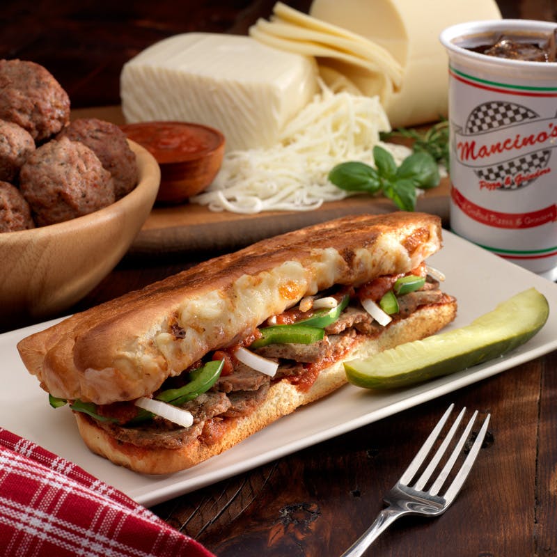 Order Meatball Grinder - 8" food online from Mancino Grinders & Pizza store, New Haven on bringmethat.com