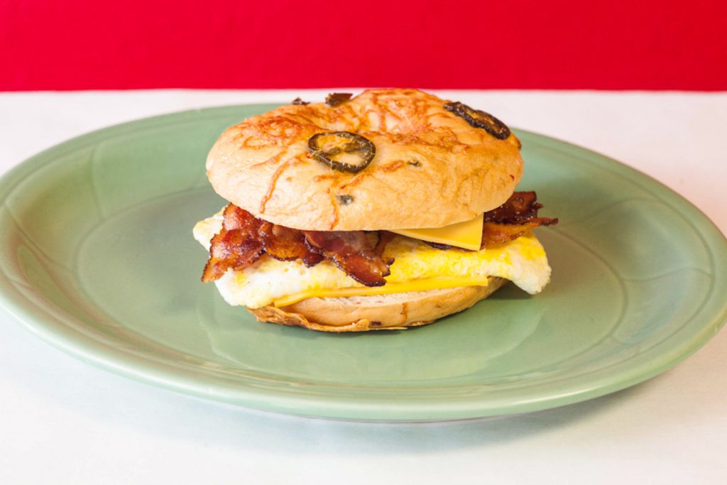 Order Jaeden’s Bagel Sandwich Breakfast food online from Delicious Donuts store, Portland on bringmethat.com