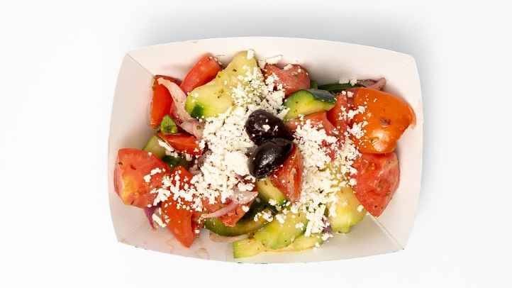 Order Side Greek Salad food online from Nick The Greek store, Santa Clara on bringmethat.com