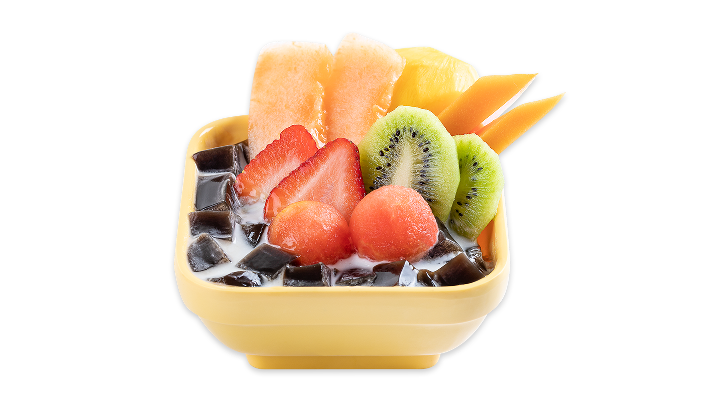 Order G1. Mixed Fruits Grass Jelly with Coconut Milk food online from Sweethoney Dessert store, Colma on bringmethat.com